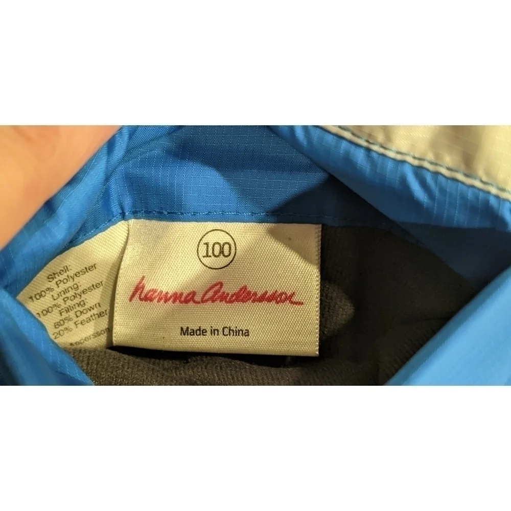 Hanna Andersson Blue Striped Reversible Puffy Coat Size 4